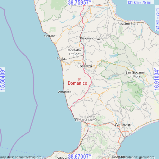 Domanico on map