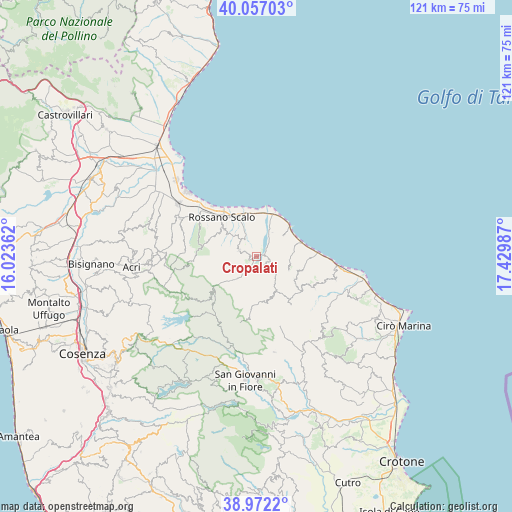 Cropalati on map