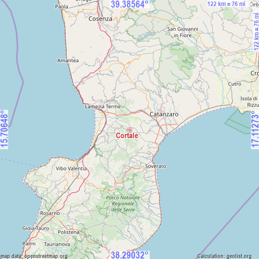 Cortale on map