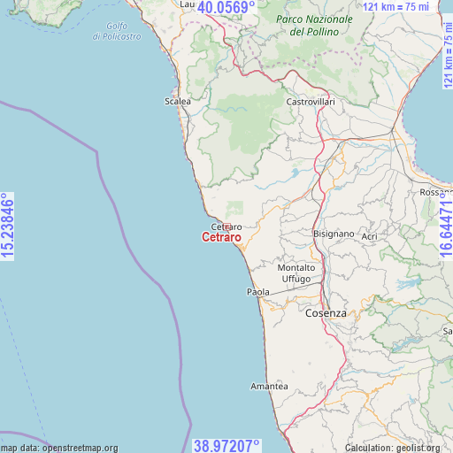 Cetraro on map