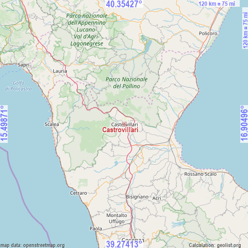 Castrovillari on map