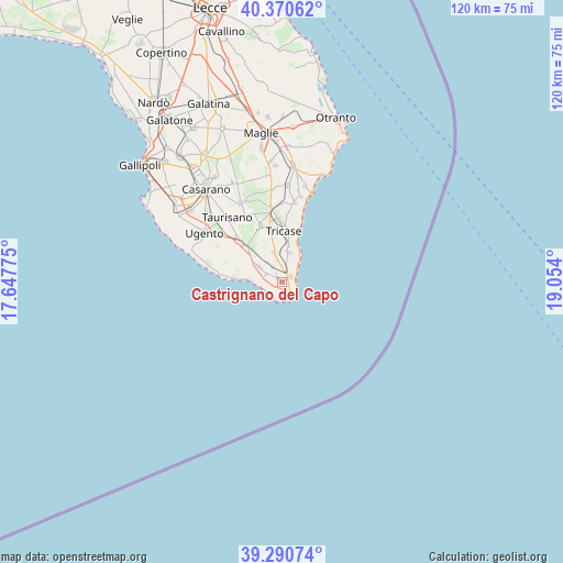 Castrignano del Capo on map