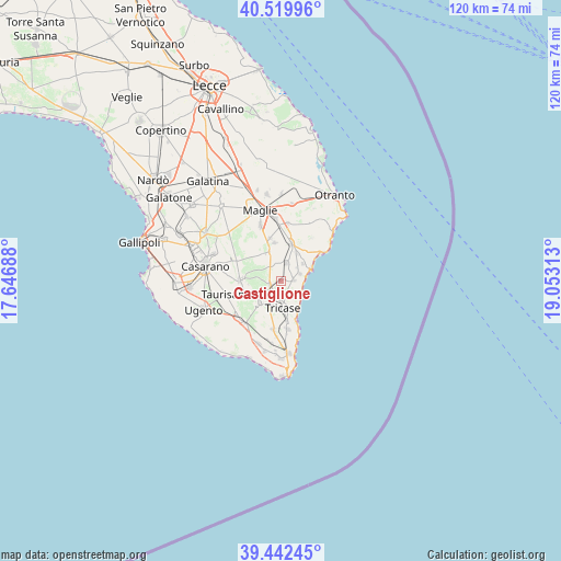 Castiglione on map