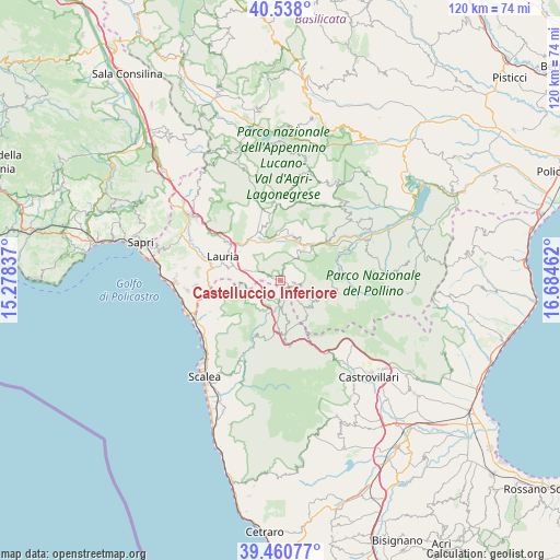 Castelluccio Inferiore on map