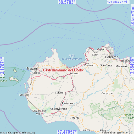 Castellammare del Golfo on map