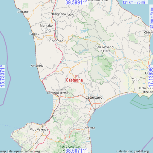 Castagna on map