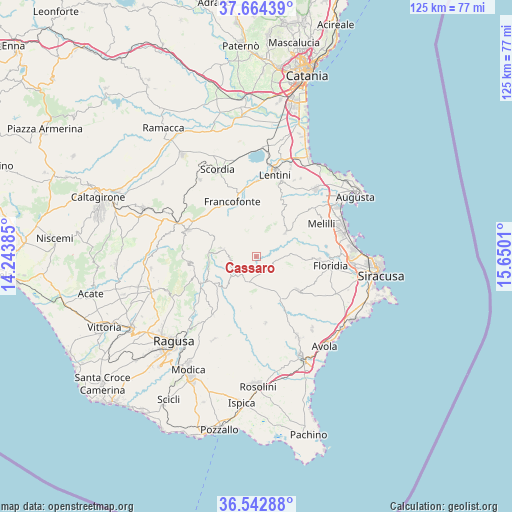 Cassaro on map