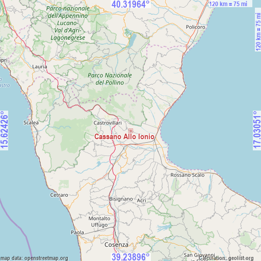 Cassano Allo Ionio on map