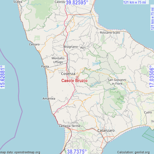 Casole Bruzio on map