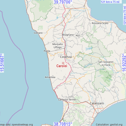 Carolei on map