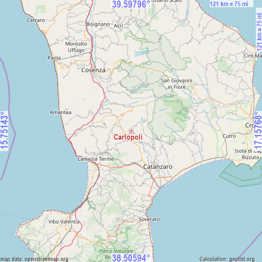 Carlopoli on map