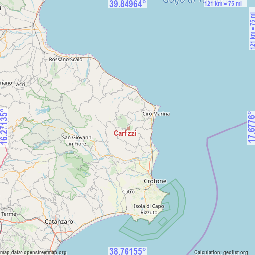 Carfizzi on map