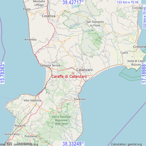 Caraffa di Catanzaro on map