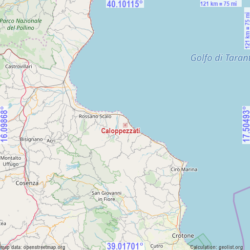 Caloppezzati on map