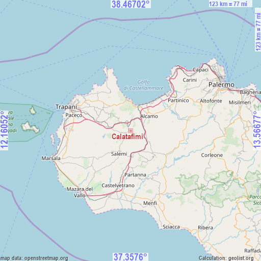 Calatafimi on map