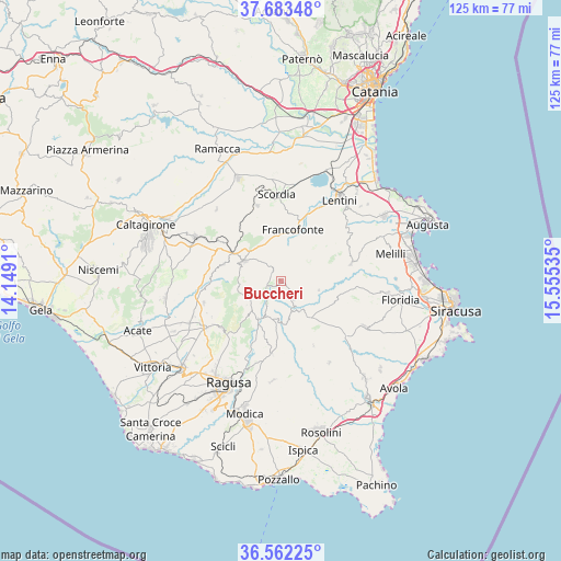 Buccheri on map