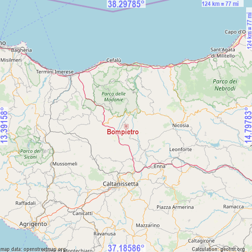 Bompietro on map