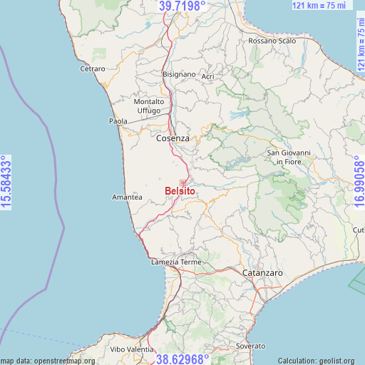 Belsito on map