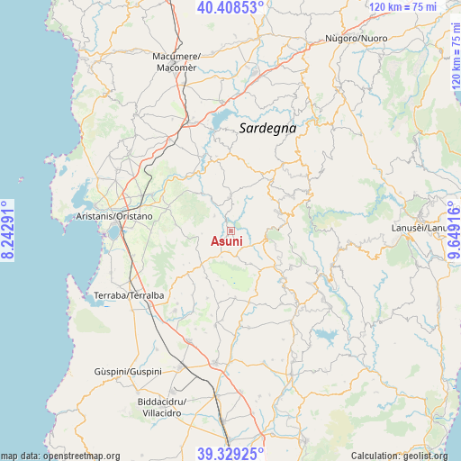 Asuni on map