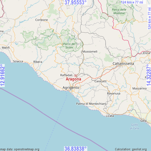 Aragona on map