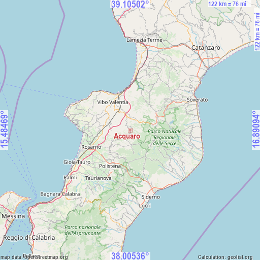 Acquaro on map