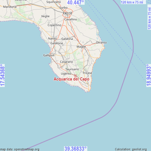 Acquarica del Capo on map