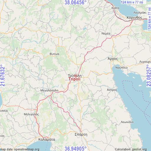 Trípoli on map