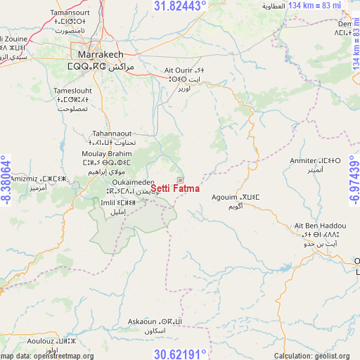 Setti Fatma on map