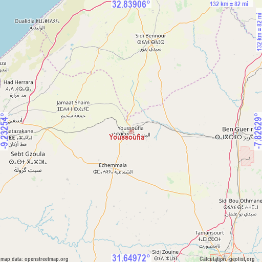 Youssoufia on map