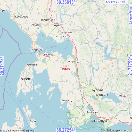 Trýfos on map