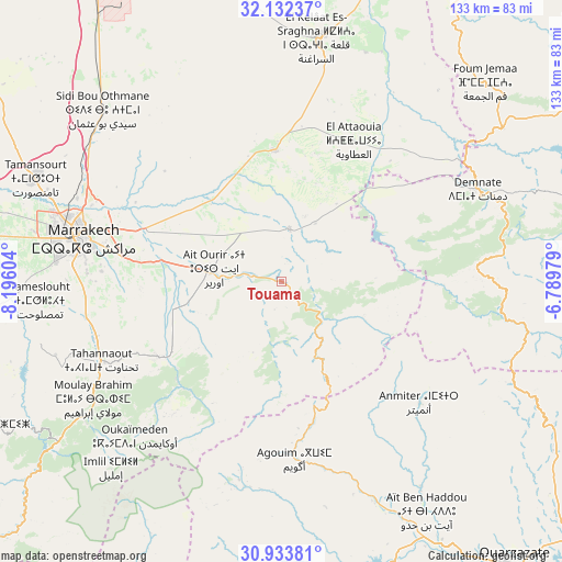 Touama on map