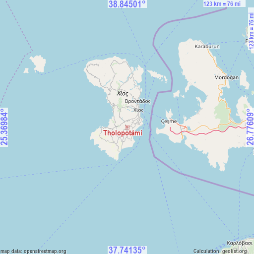 Tholopotámi on map