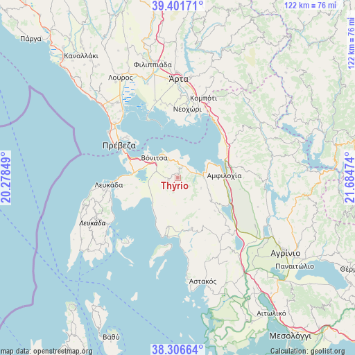 Thýrio on map