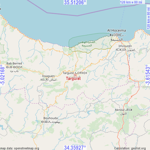 Targuist on map
