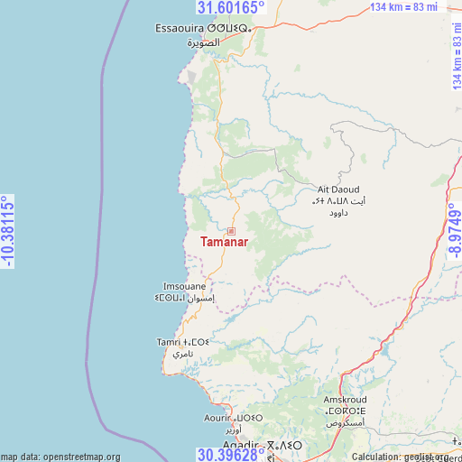 Tamanar on map