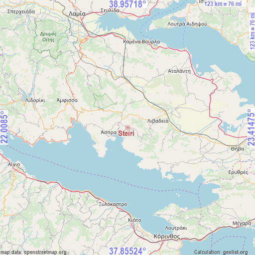 Steíri on map