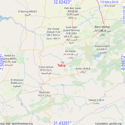 Tabia on map