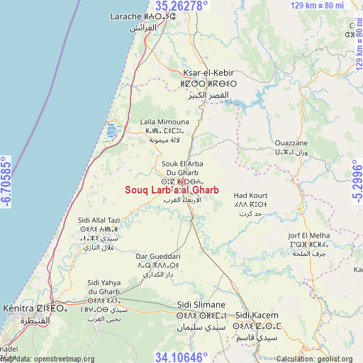 Souq Larb’a al Gharb on map