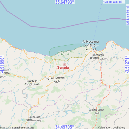 Senada on map