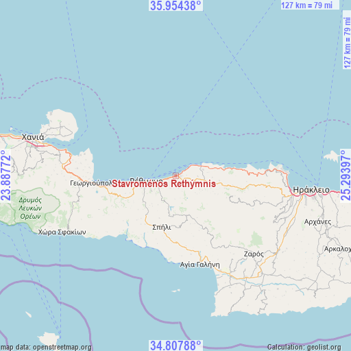 Stavroménos Rethýmnis on map