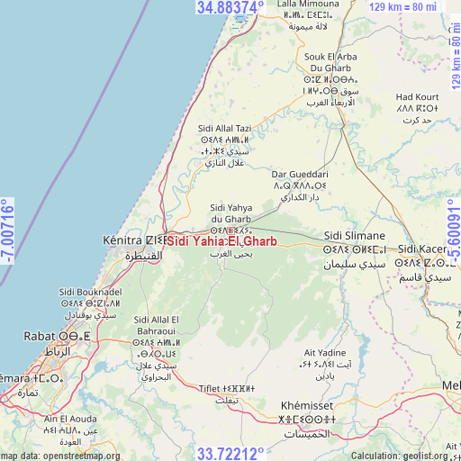 Sidi Yahia El Gharb on map