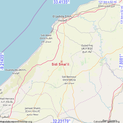 Sidi Smai’il on map