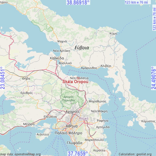 Skála Oropoú on map