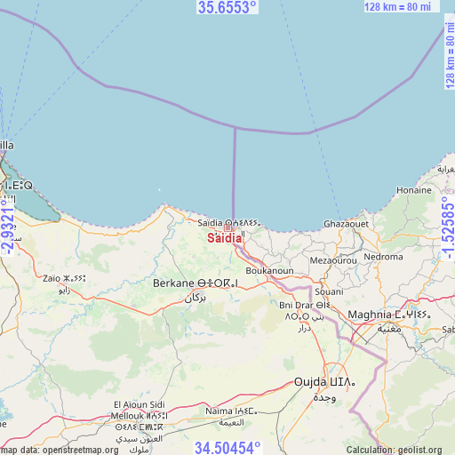 Saidia on map
