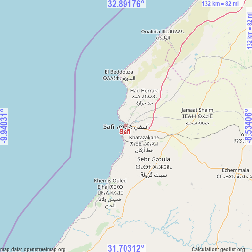 Safi on map