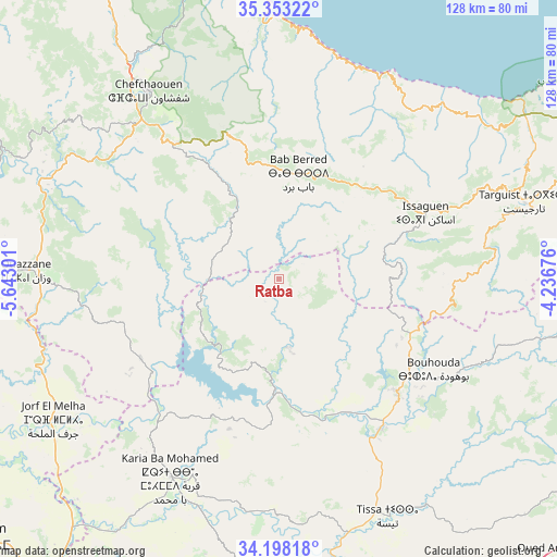 Ratba on map