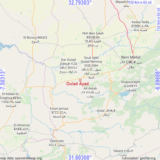 Oulad Ayad on map