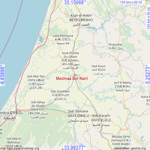 Mechraa Bel Ksiri on map