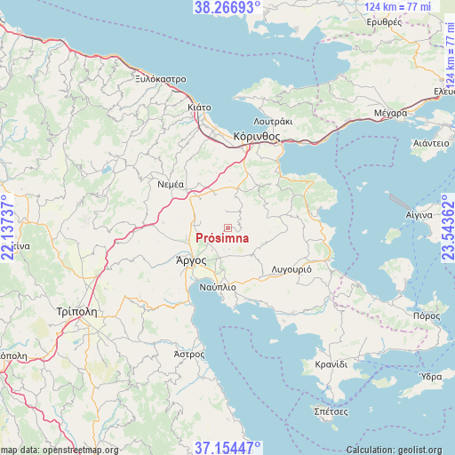 Prósimna on map