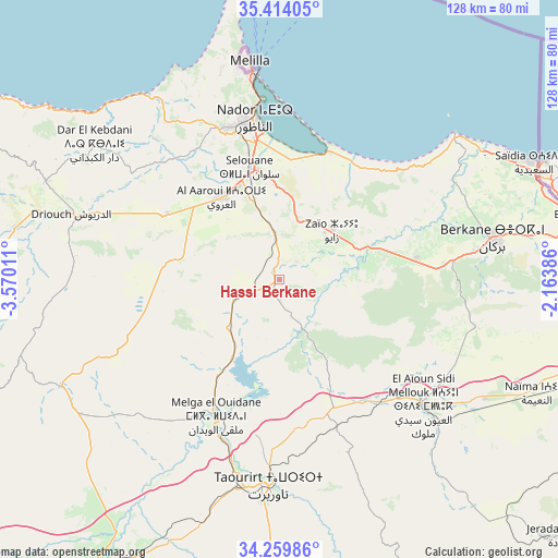 Hassi Berkane on map